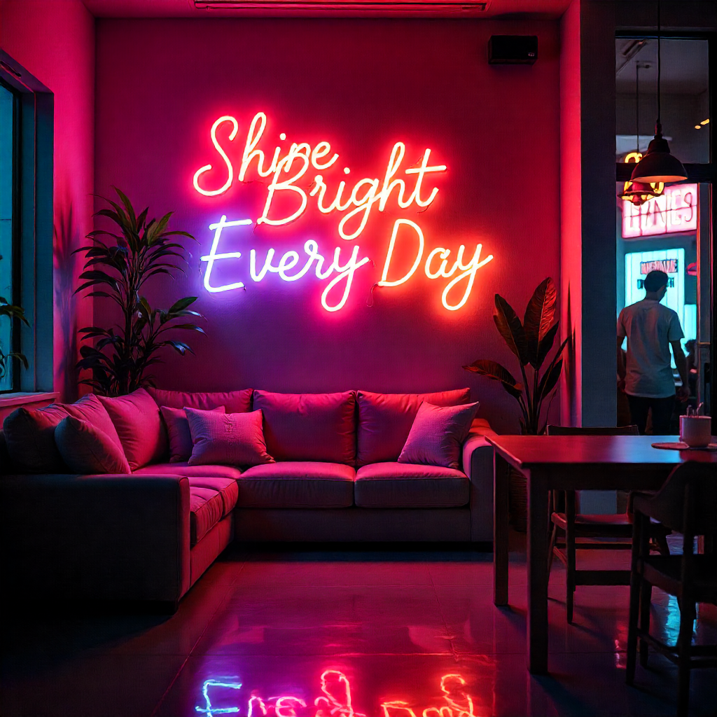 Neon Schilder: Materialien, Farben, Design